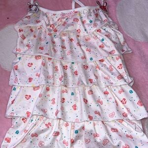 Cute Ruffled Dress with Heart Print